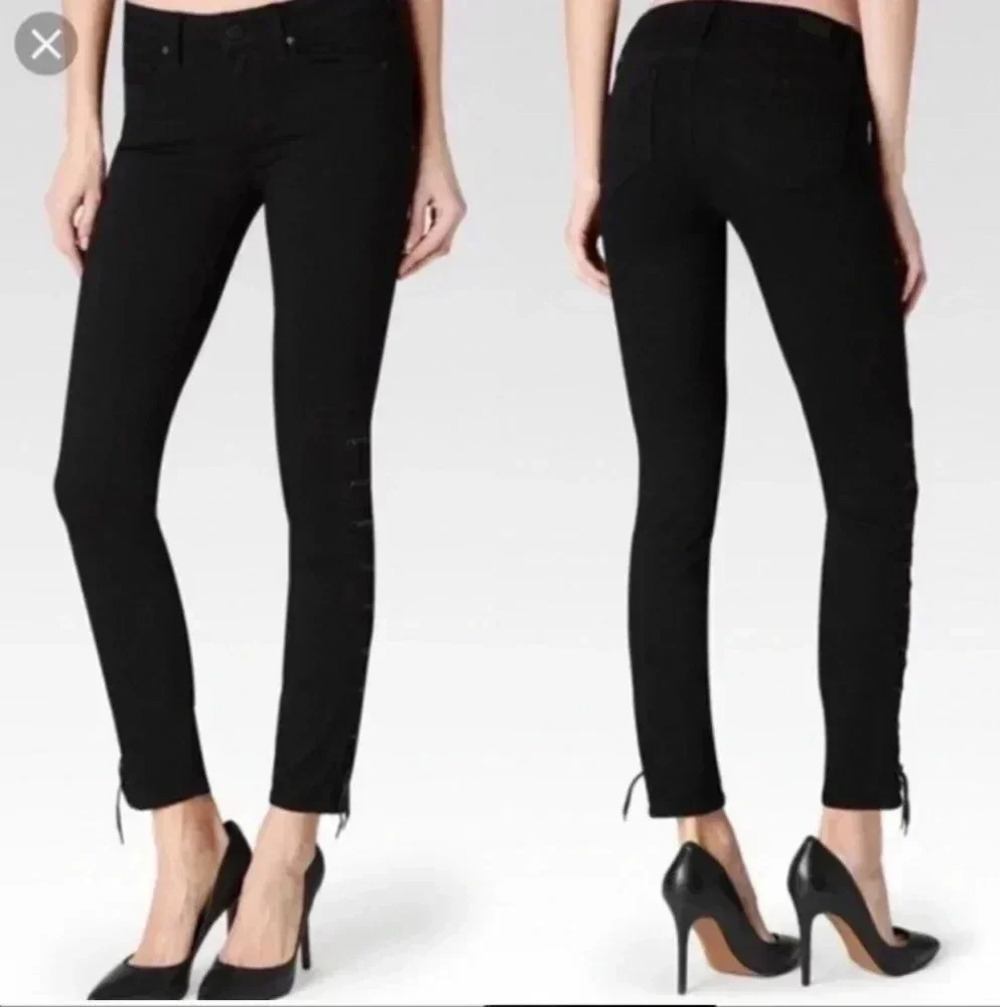 Paige Verdugo Ankle Jeans Black Lace Up